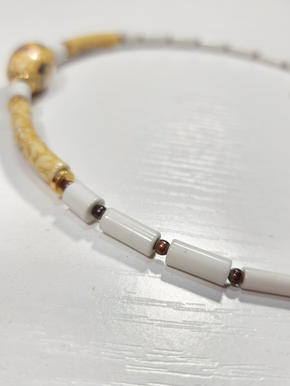 Vintage MCM Japan Porcelain Butterfly Collar Necklace Choker - Picture 7 of 7